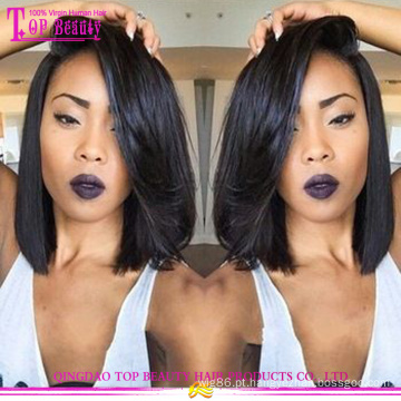 Novo Estilo Remy Indiano bob peruca Curto estilo bob cabelo humano peruca cheia do laço para as mulheres negras